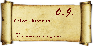 Oblat Jusztus névjegykártya
